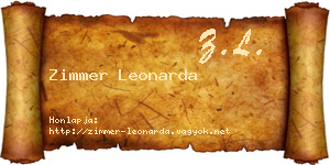 Zimmer Leonarda névjegykártya